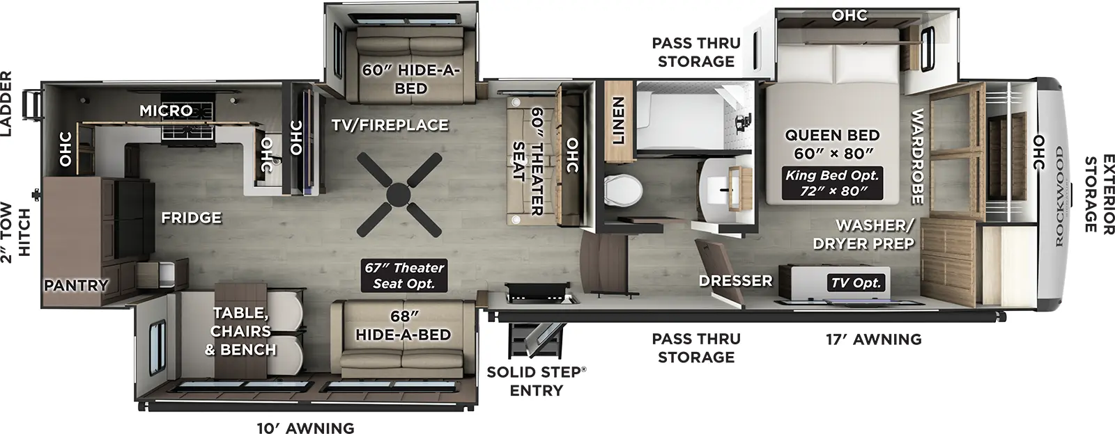 Rockwood Signature Fifth Wheels R371RK Floorplan
